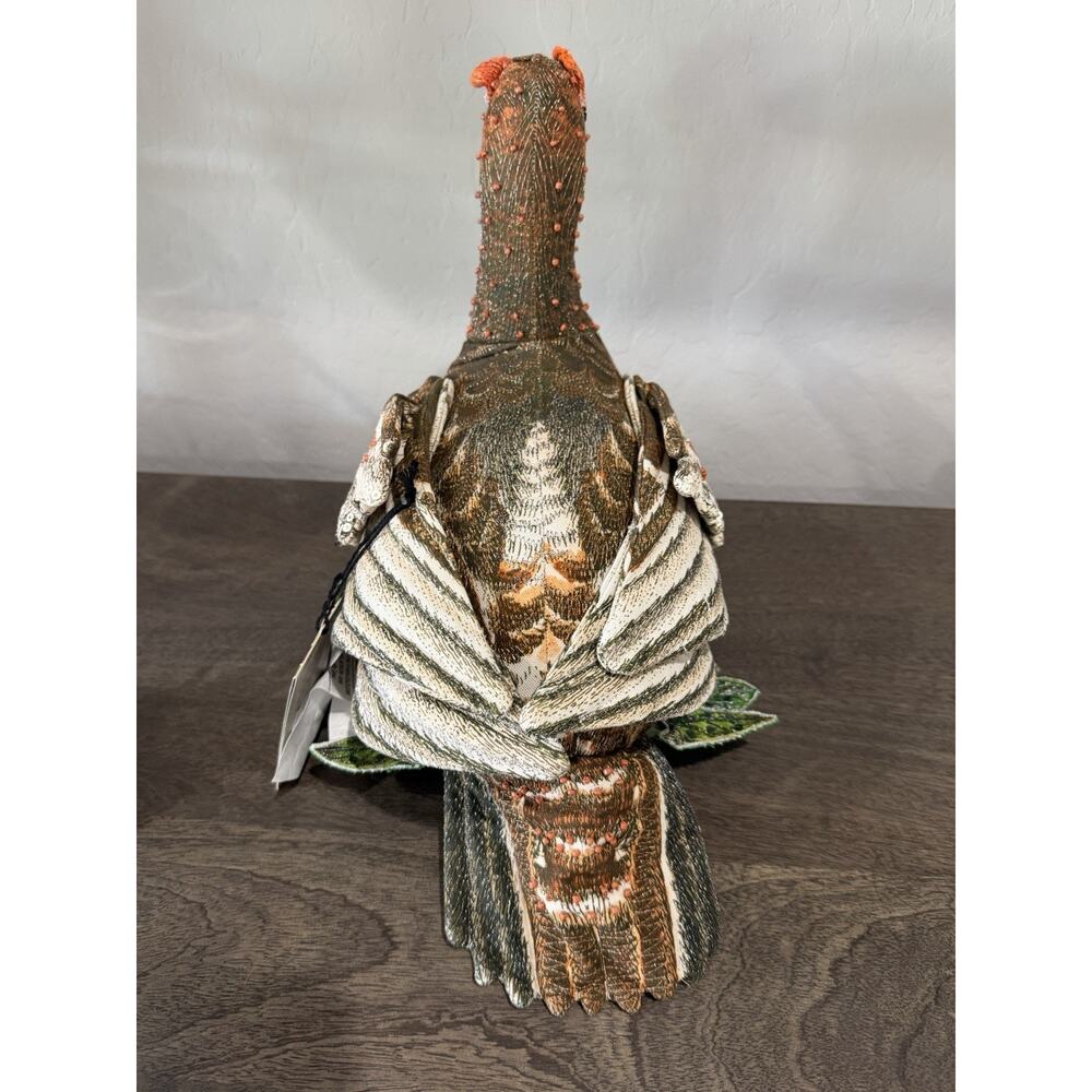 John Derian Target‎ Limited Edition Fall Shaped Beaded Grouse Bird Pillow 11X15" - Picture 5 of 11